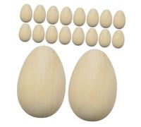 Healifty 50pcs Realistic Wooden Fake Eggs for DIY Crafts Unpainted Chicken Egg Models for Easter Decoration Smooth Paintable Surface for Creative Projects