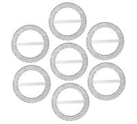 Healifty 50pcs Round Silver Tone Rhinestone Buckle Chair sash Ribbon Slider