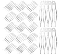 Healifty 50pcs Silver Iron Hair Side Combs for Women 5 Teeth Decorative Hair Accessories, for Holding Wedding Veils or Headbands during Honeymoon or Dating