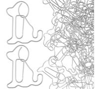 Healifty 50pcs Silver Puppy Shaped Metal Paper Clips Creative Office Paperclip Bookmarks File Clips for Document Organization and School Supplies