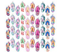 Healifty 50pcs Slipper Shaped Polymer Clay DIY Jewelry Pendants | Mixed Colour Five Pack, Crafting Supply for Bracelets and Necklaces, Decorative Hanging Accents Random Color