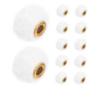 Healifty 50pcs Soft Fuzzy Pom Pom Beads with Metal Holes for DIY Jewelry Making Keychain Decorations Fluffy Rondelle Spacer Balls for Crafting and Beaded Pens