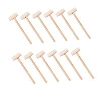 Healifty 50pcs Solid Wood Crab Mallet Seafood Cracking Hammers with Ergonomic Handle Mini Wooden Hammer for Shellfish Cake Mallet Block and Jewelry Craft Tool