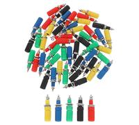 Healifty 50PCS Speaker Binding Post Terminals M3x45mm Banana Plug Connectors for Speaker Cable Replacement, Color-Coded Audio Wire Plugs Set for Home Audio and Amplifier Systems