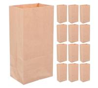 Healifty 50pcs Sturdy Reusable Paper Bags Versatile Party Treat Bags for Favors Lunch Packing Lightweight Kraft Design for Weddings Birthdays Events