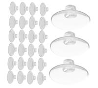 Healifty 50pcs Suction Hooks with Open Design Clear Plastic Sucker Pads for Cable Management No Drill Wall Mount Humidity Resistant for Kitchen and Bathroom Organization