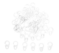 Healifty 50pcs Transparent Curtain Track Hooks Reinforced Drape Hangers for Wooden Iron Rings Versatile Use for Bedroom Bathroom Living Room and More