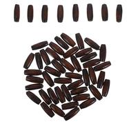 Healifty 50pcs Unfinished Natural Oval Wooden Beads for DIY Jewelry Making Rustic Spacer Beads for Macrame Curtains Bags and Farmhouse Style Crafts