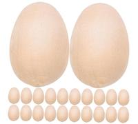 Healifty 50pcs Unfinished Wooden Easter Eggs DIY Craft Paintable Eggs for Adults Sturdy High Density Wood for Decorations Basket Stuffing and Hen Coop Simulation