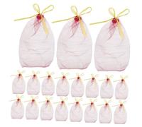 Healifty 50pcs Washable Produce Bags Portable Mesh Grocery Bags for Fruits Vegetables Poultry Storage Optimal Ventilation Lightweight Convenient Design Red