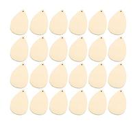 Healifty 50pcs Wooden Cutouts Wooden DIY Crafts Drop Shape Beige Smooth Surface Strong Premium Wood Material Creative Decorations for Camps Schools Crafting