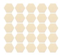 Healifty 50pcs Wooden Discs Craft Painting DIY Hexagonal 40 mm Natural Beech Wood Blank Unfinished Discs Craft Scrapbooking Material Wedding Party Decoration Embellishments