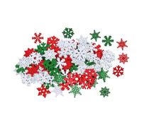 Healifty 50pcs Wooden Snowflake Craft Supplies for Christmas Decorations Lightweight DIY Wooden Snowflake Cutouts for Handmade Ornaments Home Door Window Holiday Decor