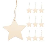 Healifty 50pcs Wooden Star Slices Christmas Decoration Unfinished Wooden Star with Jute Twines Blank Wood Ornaments for Christmas Tree for DIY Rustic Wedding Party Decorations