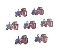 Healifty 50pcs Wooden Tractors Buttons Multicolor Decorative Embellishments 2 Holes for DIY Sewing Crafting Clothing Style