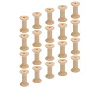 Healifty 50pcs Wooden Weaving Bobbins Empty Embroidery Thread Spools for DIY and Handicrafts, Synthetic Material with Retro Style, Won't Hook Thread Or Scratch Skin, Natural and Beautiful