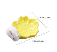 Healifty 5Pcs Cherry Blossom Ceramic Chopsticks Holder Multi Color Japanese Style Chopsticks Rest Rack for Home Tableware Supplies Kitchen Accessories Gift