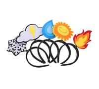 Healifty 5pcs Creative Party Hair Accessories Felt Flame Water Drop Novelty Sun Cloud Frost Pattern Funny Headband for Birthday Holiday Events Boys and Girls Women