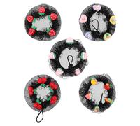 Healifty 5pcs Doughnut Shaper Hairnets Dance Bun Makers Ultralight Breathable Comfort Elegant Lace Plastic Hair Nets for Bun Young Performers Daily Practice Rehearsals