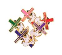 Healifty 5pcs Dove and Cross Lapel Pins for Women Alloy Brooch Set with Secure Attachment, Symbolizing Faith and Harmony, for Business Attire and Weddings