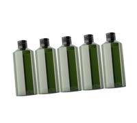 Healifty 5pcs Empty Lotion Bottle Portable Travel Dark Green Shoulder and Black Oxidized Cap for Liquid Subpackaging
