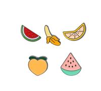 Healifty 5pcs Fruit Series Brooch Pins Small Cute Banana Peach Avocado Watermelon Lapel Pins for Props Decoration Assorted style