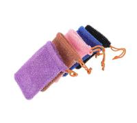 Healifty 5pcs Mesh Soap Saver Pouch with Drawstring for Bath and Face Cleansing Nylon Soap Exfoliating Bag and Create Rich Foam for Oil