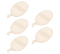 Healifty 5Pcs Natural Exfoliating Loofah Bath Towels Beige for Deep Body Cleansing and Dead Skin Removal Lightweight Household Spa Scrub Pads with Reinforced Edges for Smooth Glowing Skin