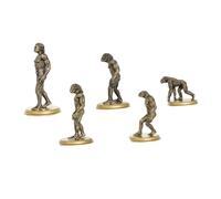 Healifty 5pcs Primitive People Model Educational for Learning Human History Cognitive Development Dark Gold Simulation Figurines for Imaginative Play and Teaching Tools