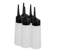 Healifty 5pcs Refillable Plastic Angled Nozzle Shampoo Bottle Sorting Bottle Scalp Applicator for Hair Care and Beauty Salons