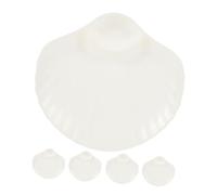 Healifty 5pcs Reusable Seashell Shaped Serving Trays for Snacks Fruit and Dipping Sauce Non Slip Lightweight Food Plates for Home Kitchen Party Presentation