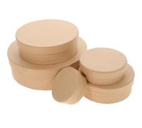 Healifty 5pcs round Kraft Cardboard Boxes for Jewelry and Small Items, Resistant to Compression with Smooth Exterior, for Business or Party Decor