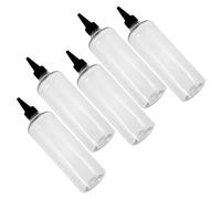 Healifty 5pcs Round Shoulder Bottle Pet Plastic Squeeze Bottles Pointed Mouth for Applicator Use