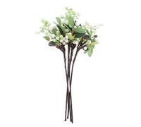 Healifty 5Pcs White and Green Artificial Delicate Berries Artificial Berry Stems Lifelike Fabric Blueberry Decor Christmas Picks Wreath Ornament Fruit Flower Christmas DIY Home Ornament