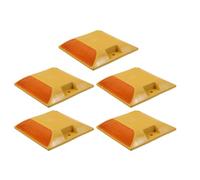 Healifty 5pcs Yellow Plastic Road Reflectors High Visibility and Versatile Application for Driveway and Sidewalk Safety Marking Sturdy Reflective Pavement Markers