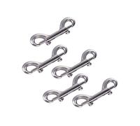 Healifty 5pcs Zinc Alloy Double Ended Spring Bolt Snap Hooks Grade Clips for Diving Key Rings Versatile and Secure Hook for Bags Bcd and More Silver