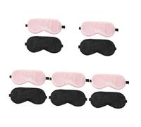 Healifty 5sets Eye Masks for Sleep Lightweight Imitated Silk Sleeping Mask Comfortable Eye Covers for Home Travel Hotel and Train Use Light Blocker Pink Black 2pcs*5
