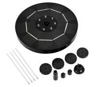 Healifty 5w Solar Powered Round Garden Fountain Pump with LED Petal Nozzle, Black Floating Water Fountain for Pool and Pond Bird Bath Outdoor Use Random Color