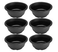 Healifty 6 pack Succulent Plant Pots Plastic Shallow Nursery Pots Wide Low Round Flower Pots with Hollow Bottom for Bonsai Training Indoor Outdoor Gardening Home Flower Shop Plant Container