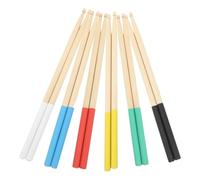 Healifty 6 Pairs 5a Maple Wood Drumsticks Non-slip Colored Drumsticks for Drum Kit Percussion Instruments with White Blue Yellow Green Black Red Sets for Electronic and Acoustic Drumming