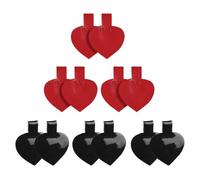 Healifty 6 Pairs Adhesive Pu Leather High Heel Inserts Heel Stickers for Women Anti-Slip Cushions with Shoelace Holder Pads in Glossy Black and Matte Red for Shoe Back Support