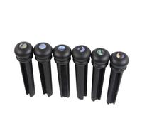 Healifty 6 Pcs Ebony Guitar Bridge Pins with Inlay Abalone Dot for Folk Acoustic Guitar Strings Replacement High-density Studs for Improved Vibration Transfer