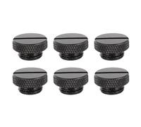 Healifty 6 Pcs G1/4 Plug Fittings Water Stop Plug for Computer Water Cooling System Brass Corrosion Resistant Replacement Black