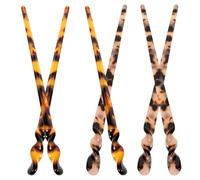 Healifty 6 pcs Vintage Chinese Hair Chopsticks Acetate Leopard Print Caramel Tortoise Shell Hair Sticks for Women Elegant Bun Pins Secure Hold for Parties Cosplay Proms and Everyday