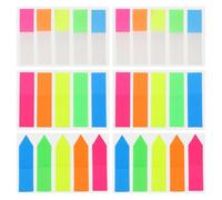 Healifty 6 Sets of Pet Sticky Memo Pads with Smooth Writing and Not Easy to Penetrate Features, Assorted Colour Page Markers for Schools and Offices, Exquisitely Crafted Self-stick Notes
