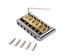 Healifty 6 Strings Electric Guitar Bridge Saddle Hard Tail Tailpiece with Wrench Screws for Fender Tele Electric Guitar Replacement Parts