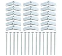 Healifty 60Pcs 1/8 Inch Zinc-Plated Steel Toggle Bolts with Wing Nuts for Drywall Hanging Heavy Loads, Wall Cabinet Installation Support and Microwave Mounting Kit Accessories