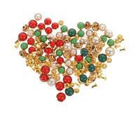 Healifty 60Pcs Faux Pearl Rivet Studs for Leather Clothes Bags Hats DIY Craft Decoration Smooth Half-round Rivets for Wristbands Belts Shoes Jackets Easy to Install Accessories