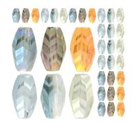 Healifty 60PCS Mixed Color Oval Glass Beads Large Hole 0.12cm Diameter for DIY Jewelry Making, Spacer Beads for Bracelets, Necklaces, Earrings Craft Decorations