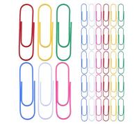 Healifty 60pcs Multicolored Plastic Document Clips Assorted Mini Paper Clips for Office, School and Home Use - Decorative Colour Paperclips for Filing, Bookmarking and Random Color